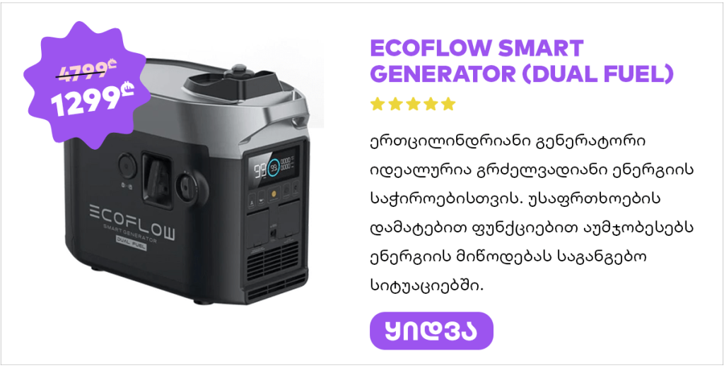 პორტატული ელექტროსადგური EcoFlow Smart Generator (DUAL FUEL)